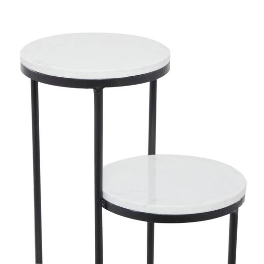 White Iron Modern Plantstand, 31" x 17" x 17"
